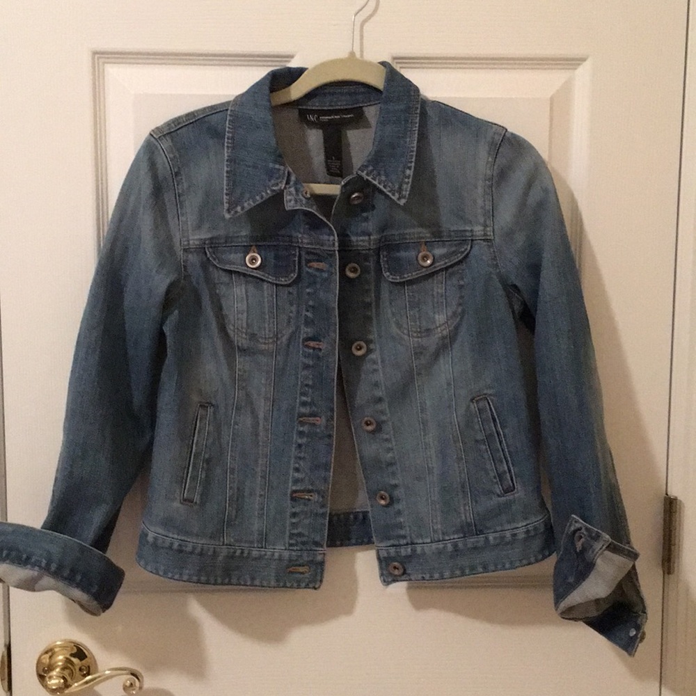 INC petite M Jean Jacket